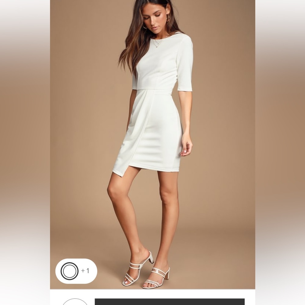 Lulus Westwood White Half Sleeve Sheath Dress
